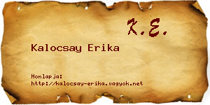 Kalocsay Erika névjegykártya